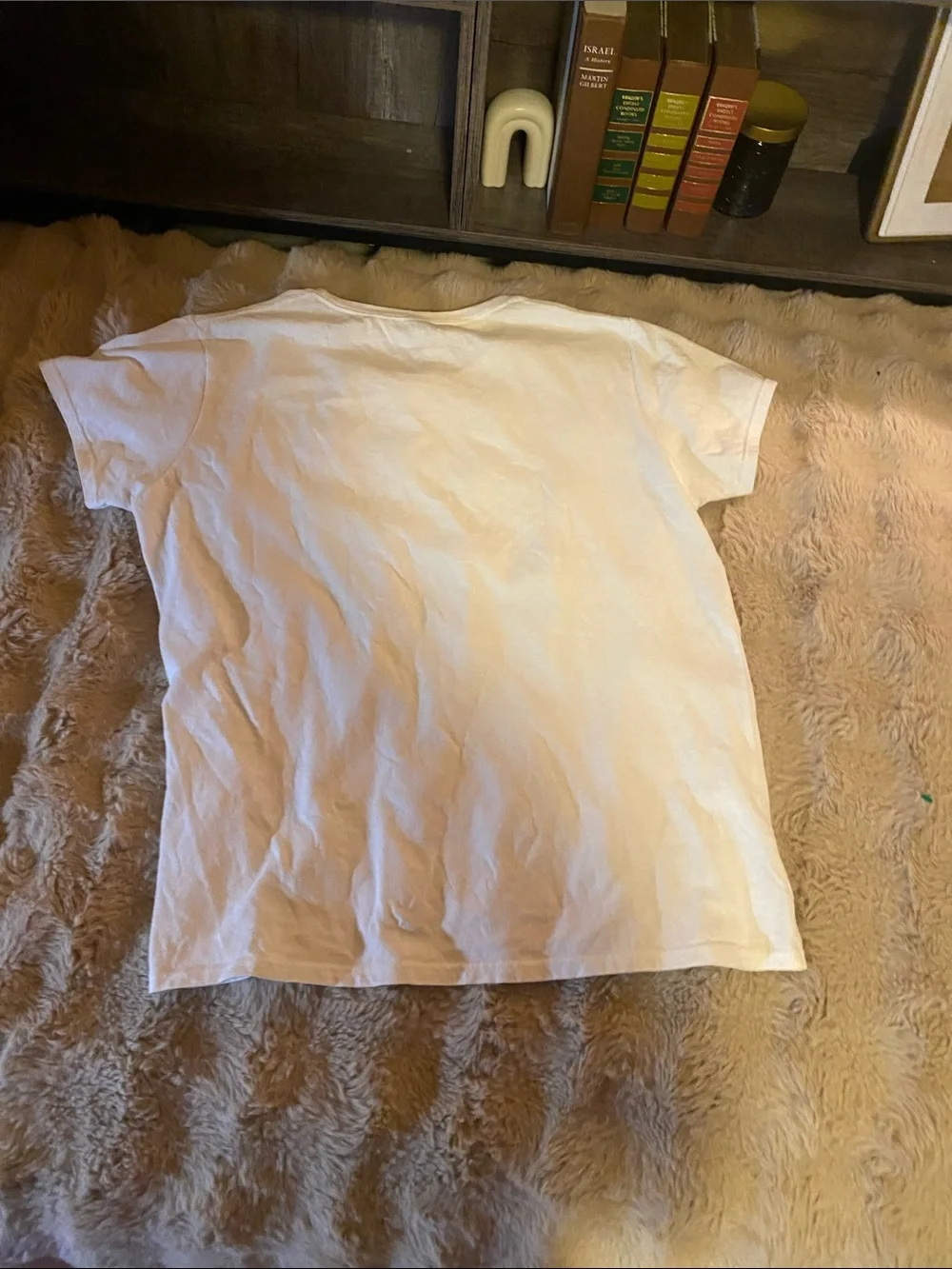 Gildan White Kids Tee with Blue and Gray Graphic